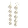 Large cotton pearl drop hook earrings by Anq 